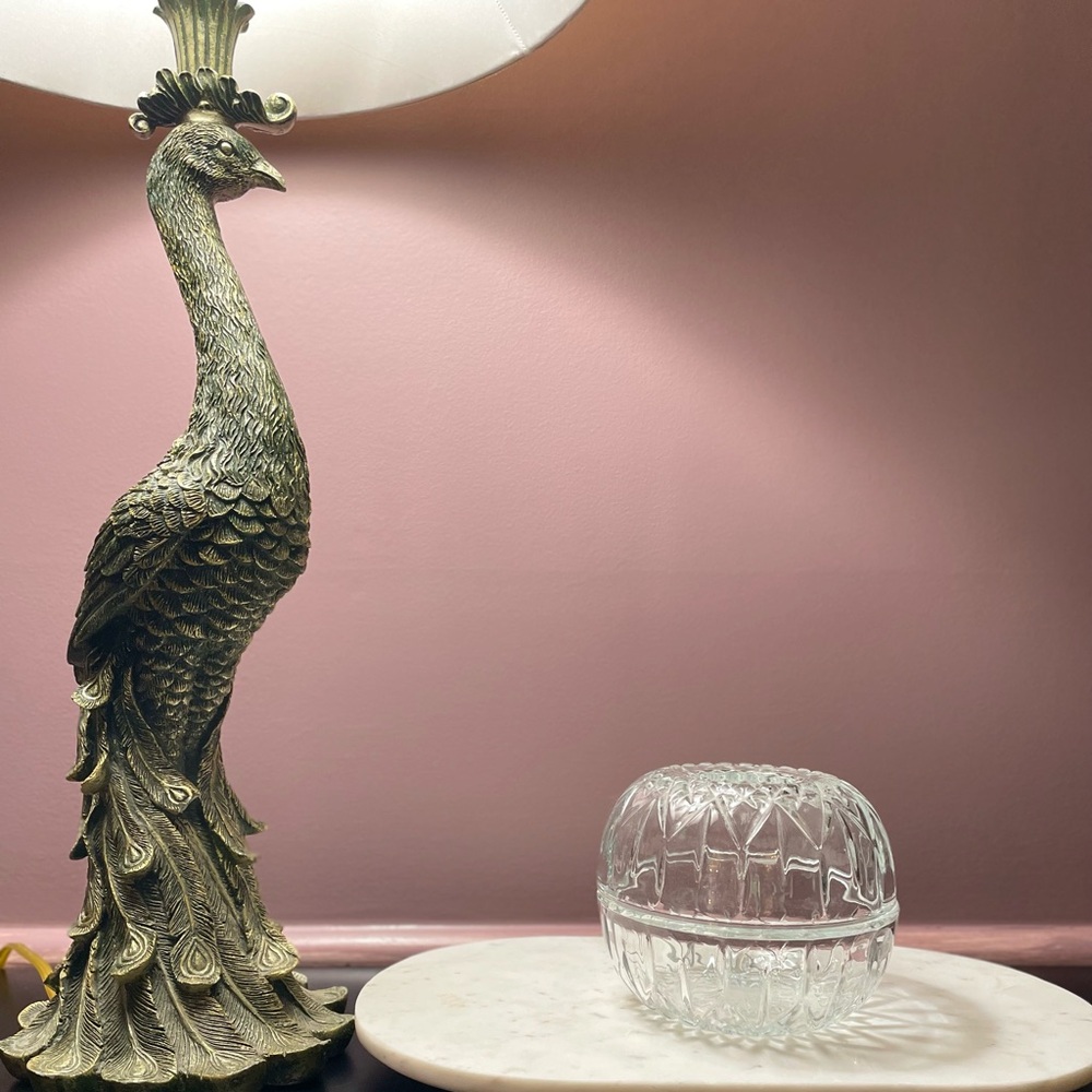 Clear Round Fairy Lamp Tea Light Candle Holder USA 5"x5.5" Vintage Homco